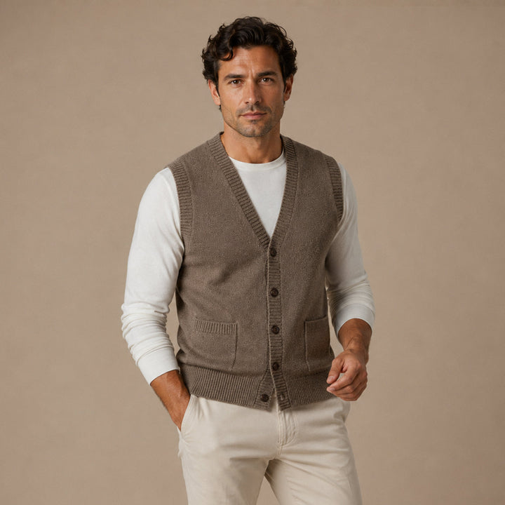 Eric | Stylish Button Front Knit Sweater Vest
