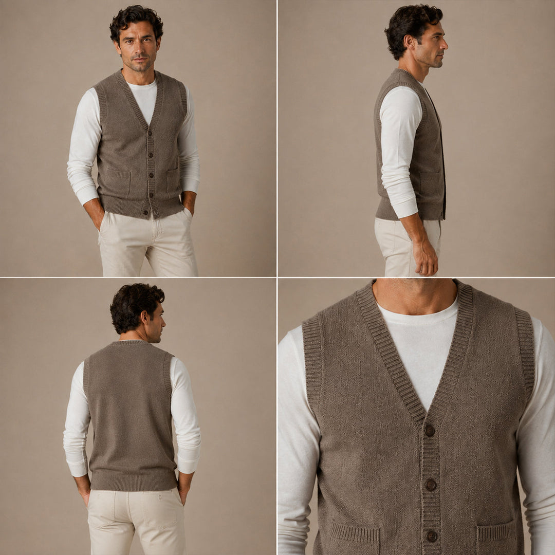 Eric | Stylish Button Front Knit Sweater Vest