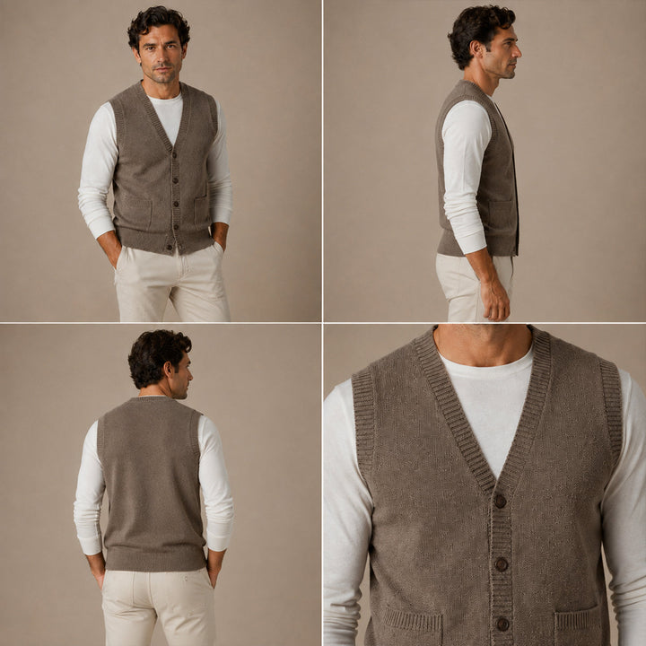 Eric | Stylish Button Front Knit Sweater Vest