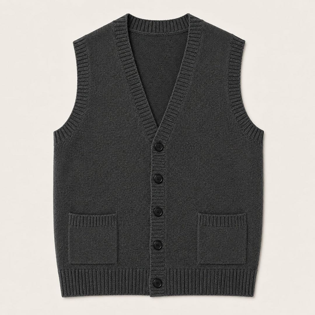 Eric | Stylish Button Front Knit Sweater Vest
