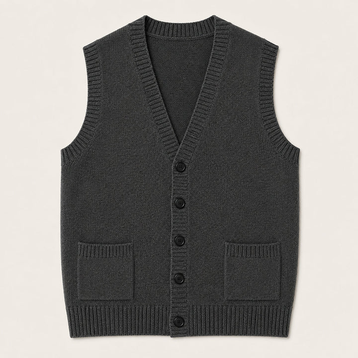 Eric | Stylish Button Front Knit Sweater Vest