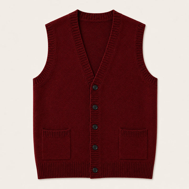 Eric | Stylish Button Front Knit Sweater Vest