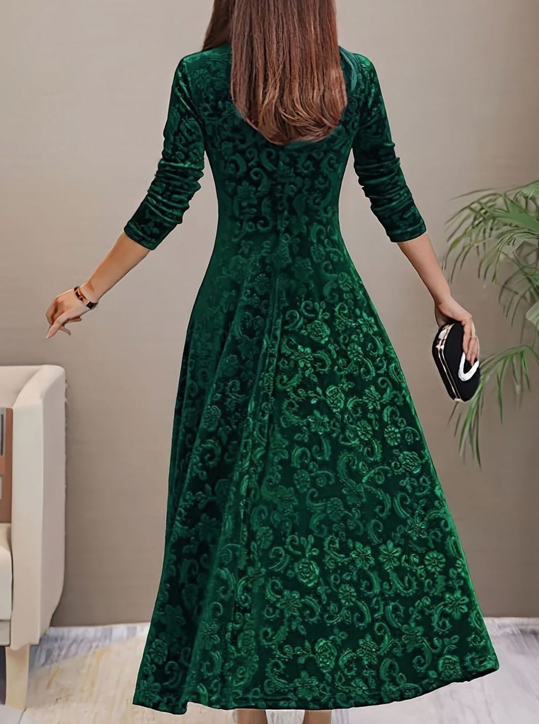 Evelyn | Chic Velvet A-Line Christmas Dress