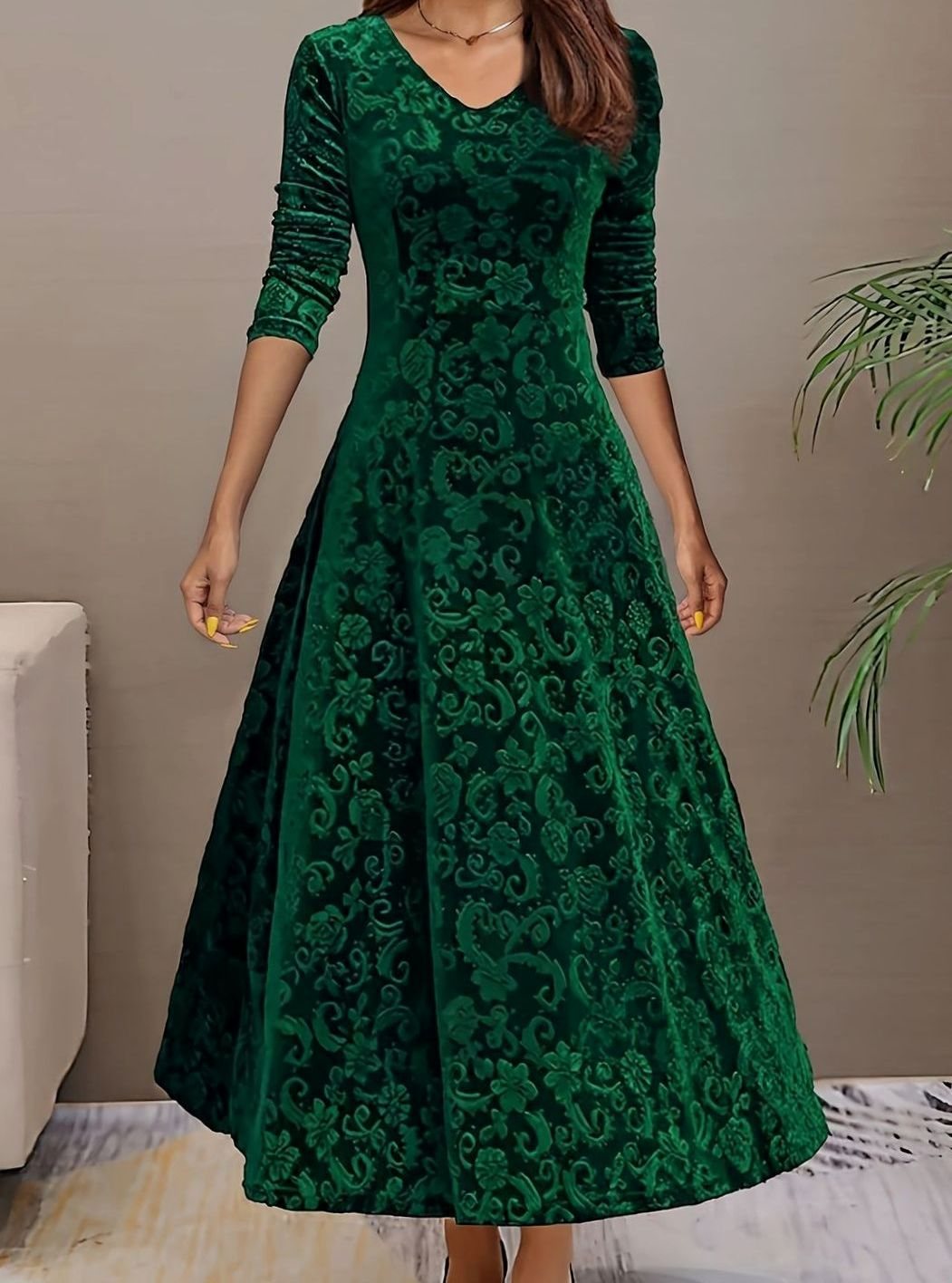 Evelyn | Chic Velvet A-Line Christmas Dress