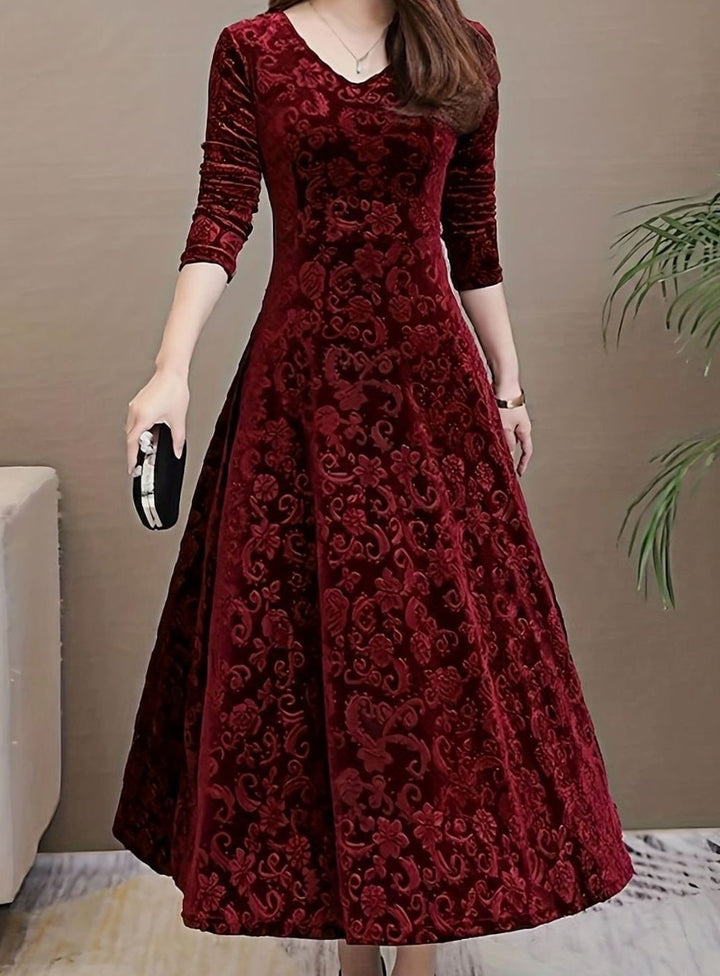 Evelyn | Chic Velvet A-Line Christmas Dress