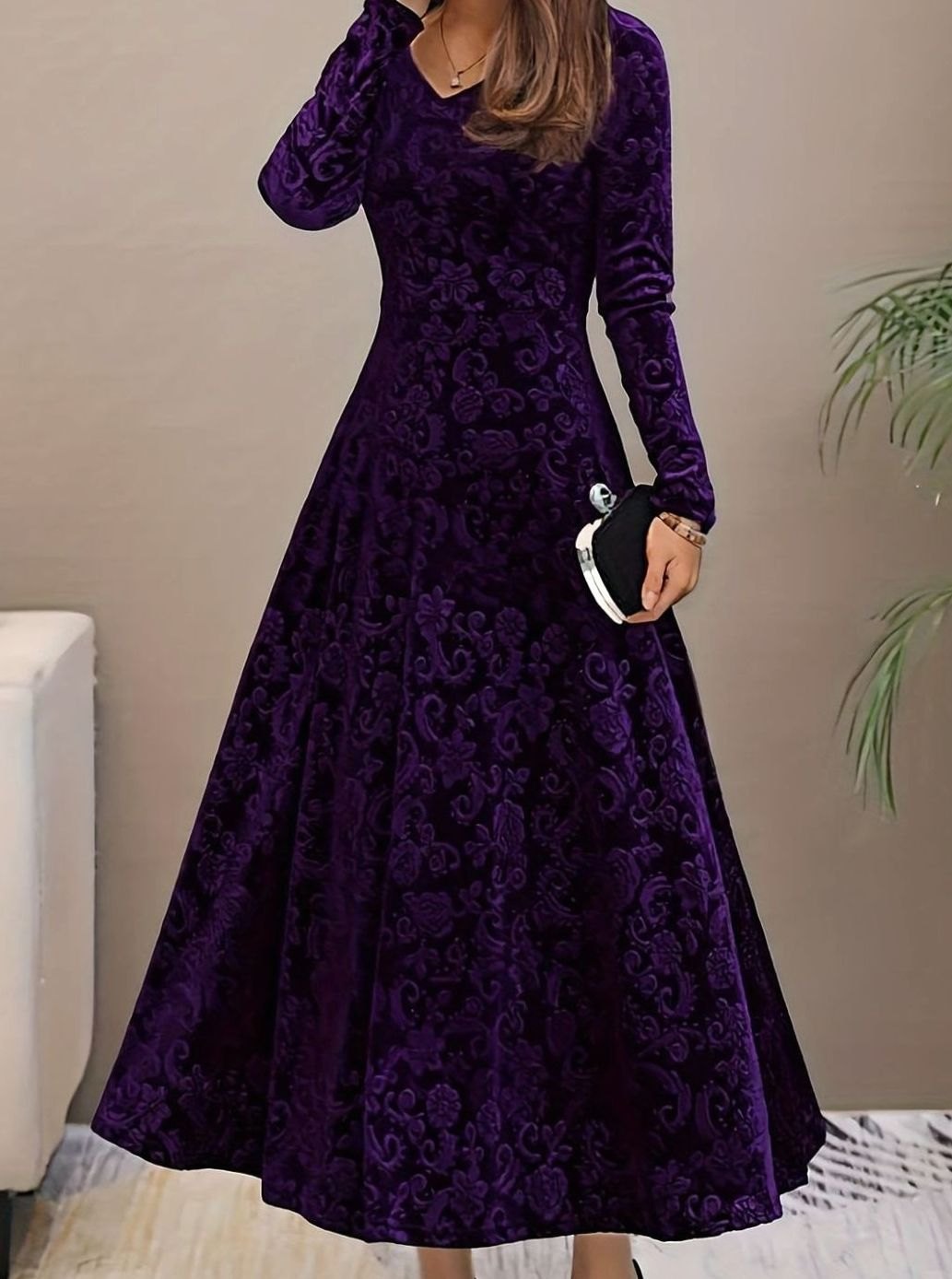 Evelyn | Chic Velvet A-Line Christmas Dress