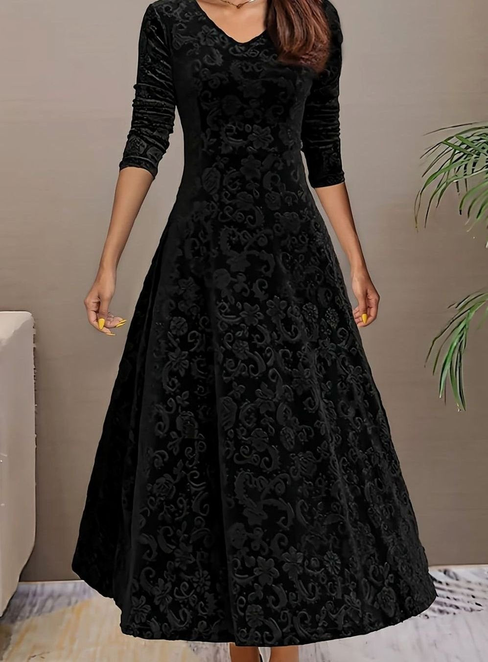 Evelyn | Chic Velvet A-Line Christmas Dress