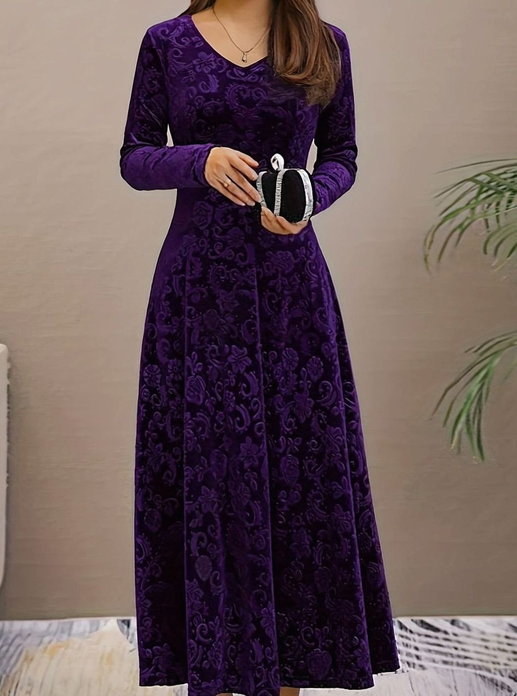 Evelyn | Chic Velvet A-Line Christmas Dress