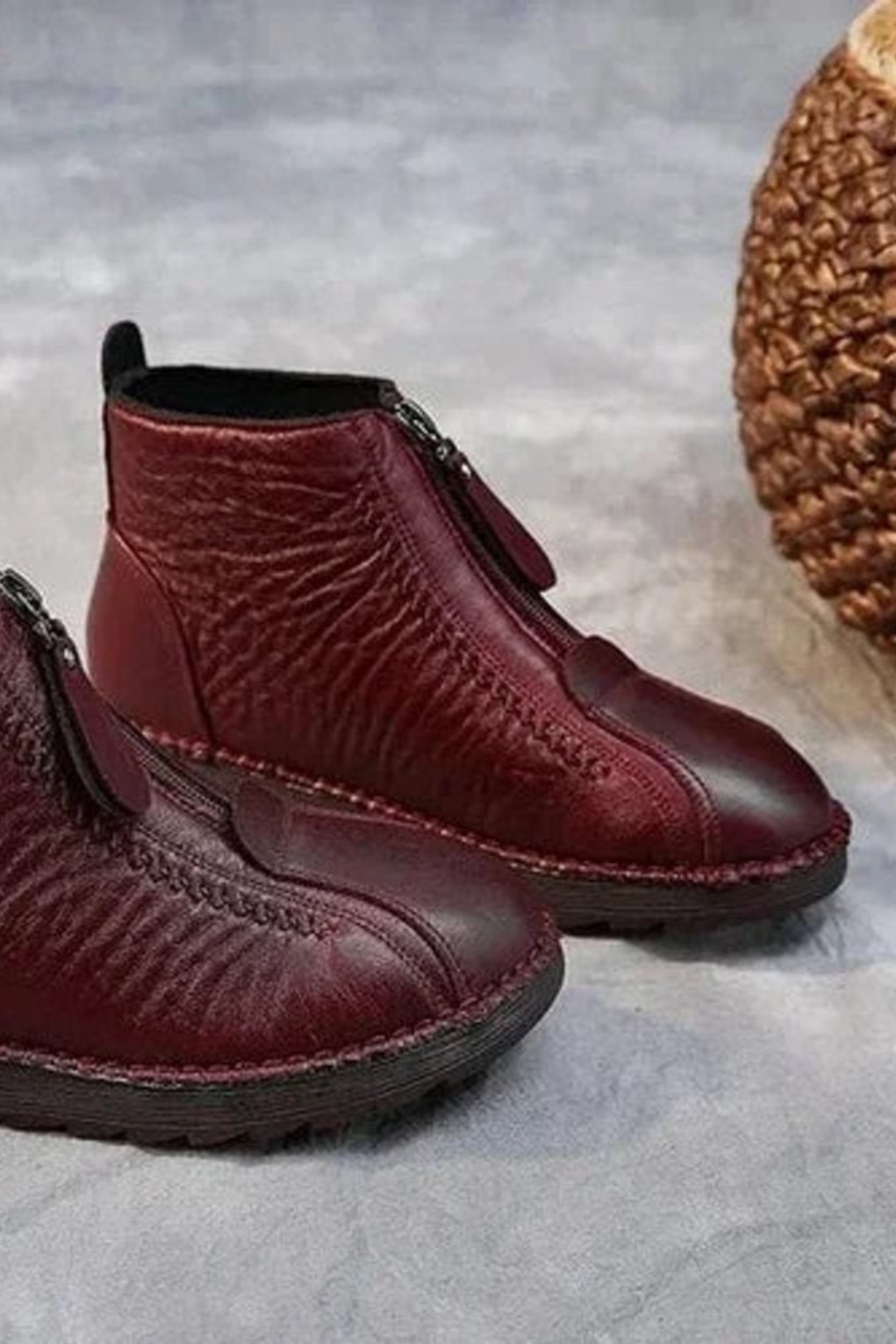 Evelyn | Sophisticated Front Zip Ankle Boots with Fleece Lining