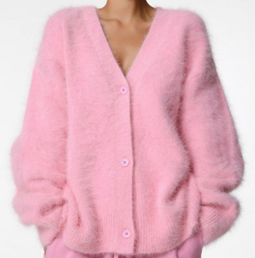 Frida | Yndefuld Oversized Cardigan Dame i Luftig Strik