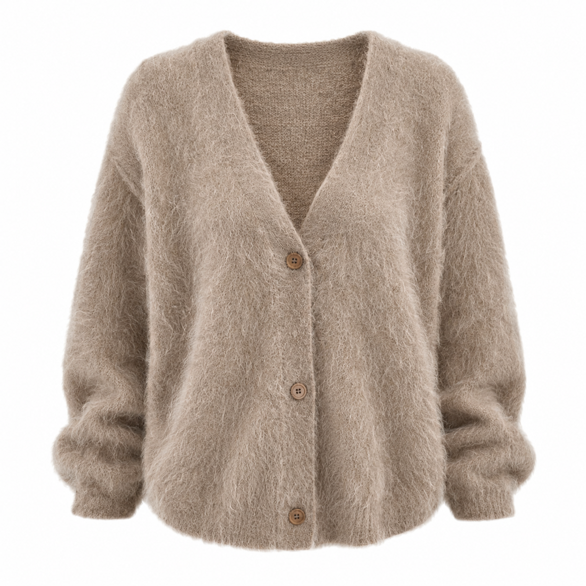 Frida | Yndefuld Oversized Cardigan Dame i Luftig Strik