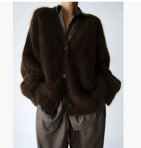 Frida | Yndefuld Oversized Cardigan Dame i Luftig Strik