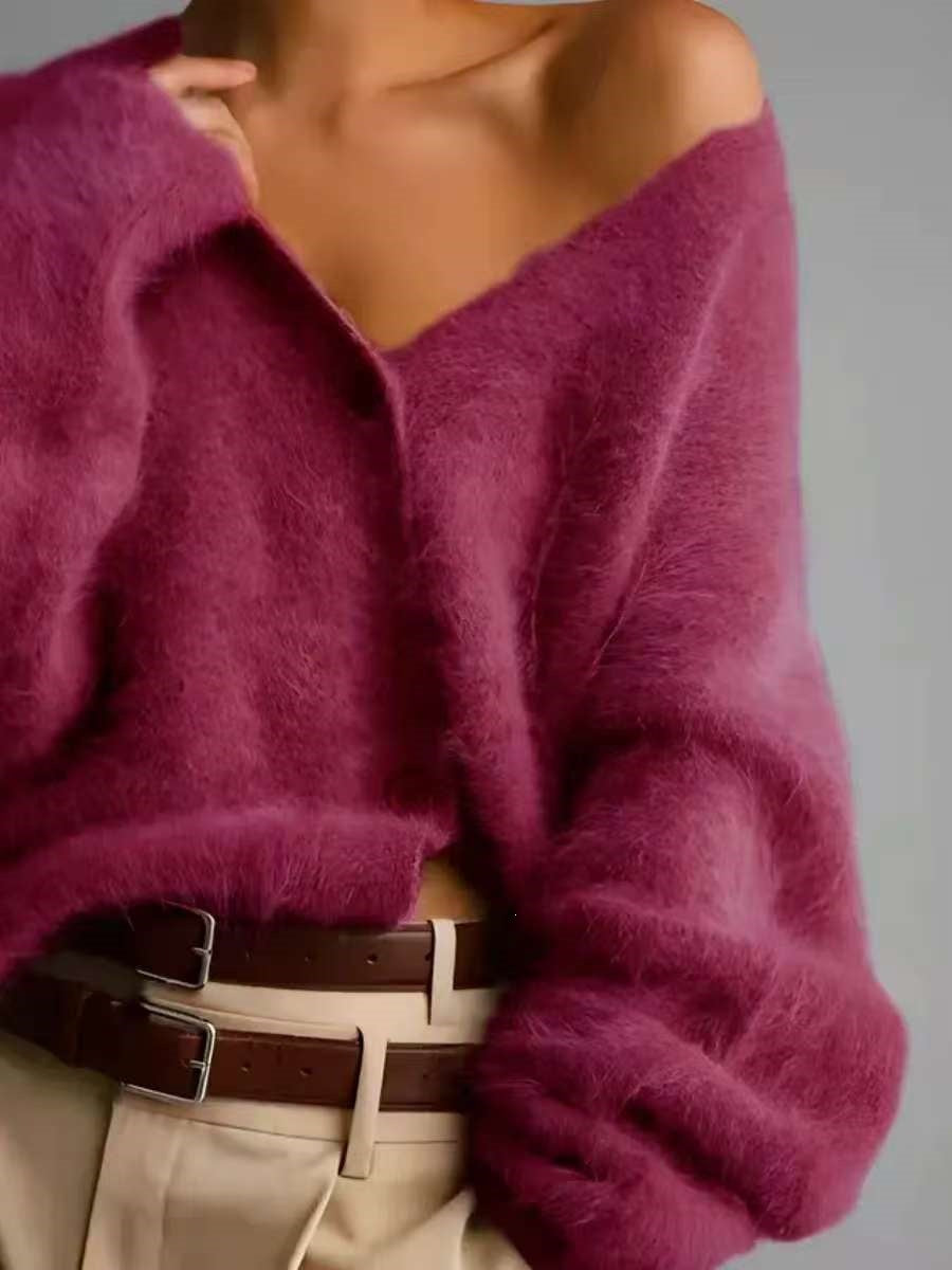 Frida | Yndefuld Oversized Cardigan Dame i Luftig Strik