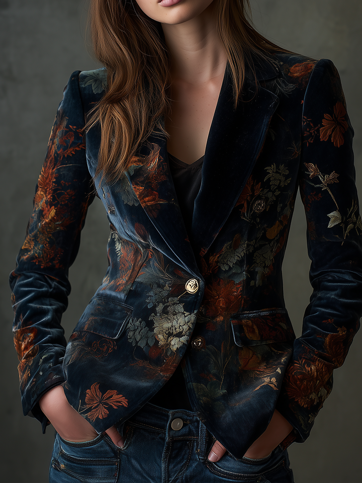 Grace | Timeless Floral Print Single-Breasted Blazer