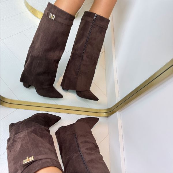Hannah | Graceful Pointed-Toe Knee High Boots with Block Heel