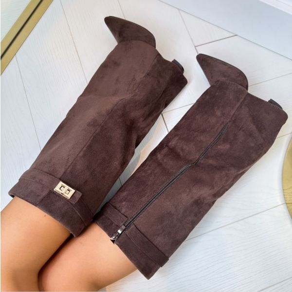 Hannah | Graceful Pointed-Toe Knee High Boots with Block Heel