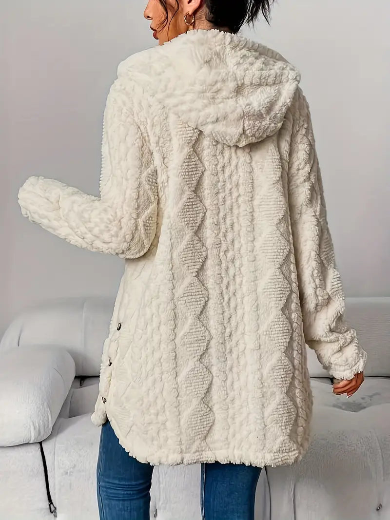 Heather | Stylish Textured Hooded Longline Cardigan