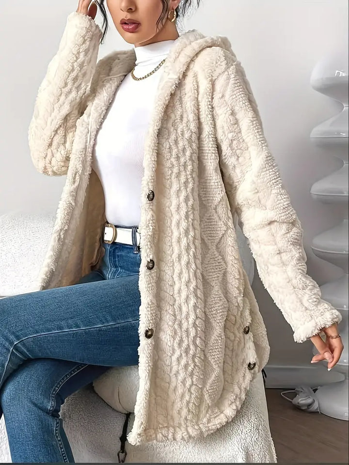 Heather | Stylish Textured Hooded Longline Cardigan