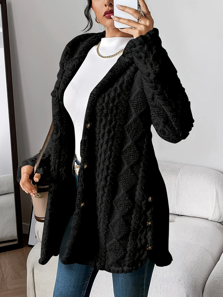 Heather | Stylish Textured Hooded Longline Cardigan