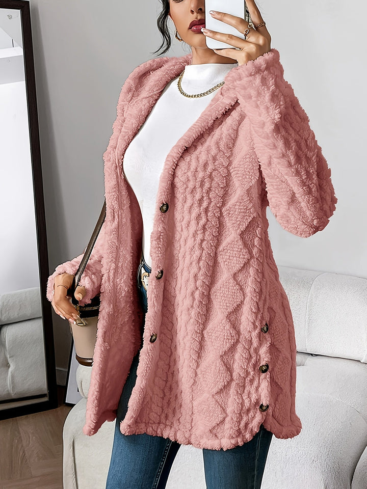 Heather | Stylish Textured Hooded Longline Cardigan