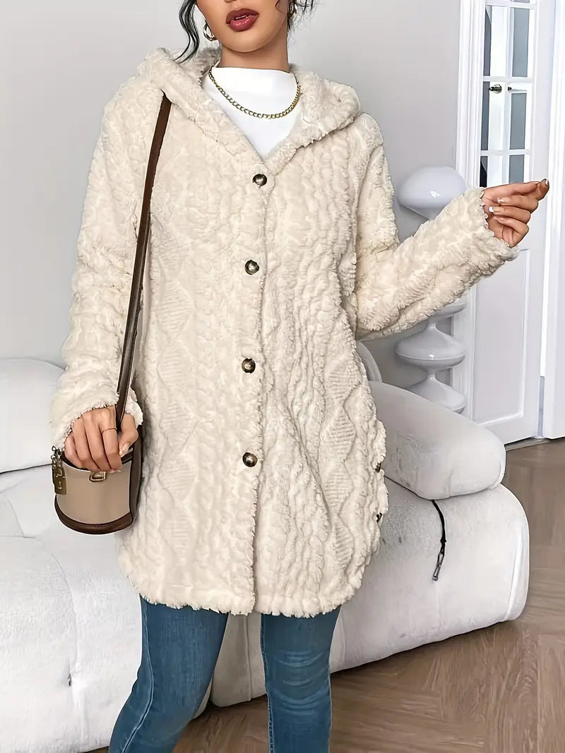 Heather | Stylish Textured Hooded Longline Cardigan
