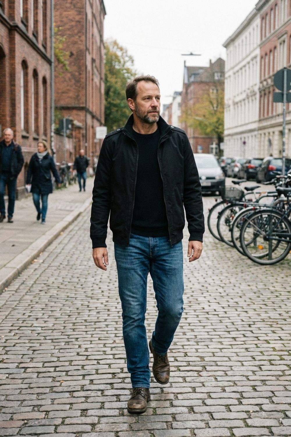 Holger | Klassisk Ternet Foret Bomber Jakke med Ståkrave