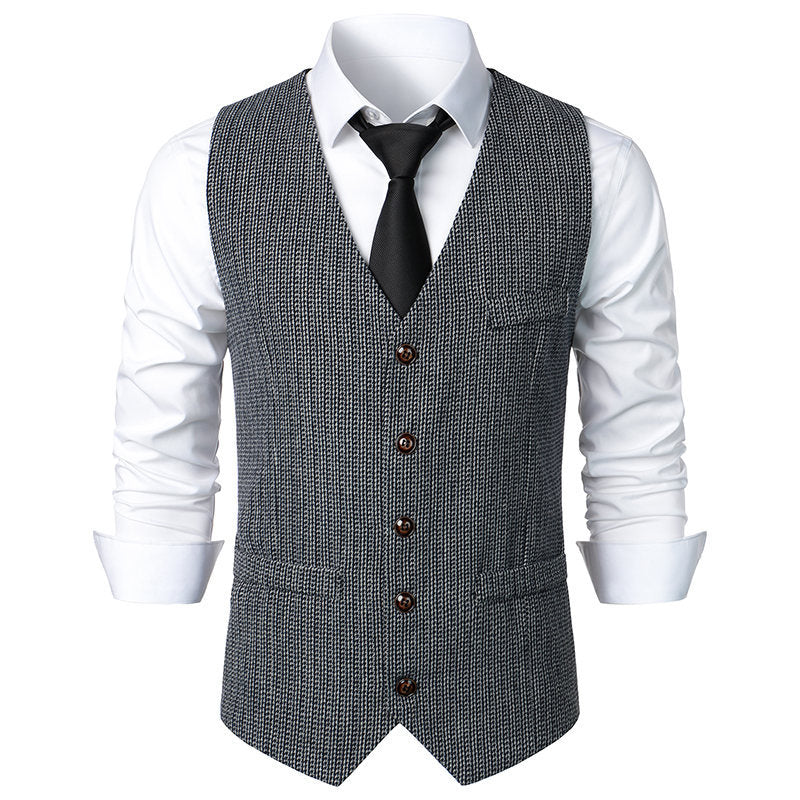 Jack | Classic Houndstooth V-Neck Sweater Vest