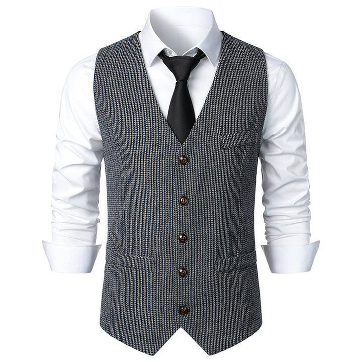 Jack | Classic Houndstooth V-Neck Sweater Vest