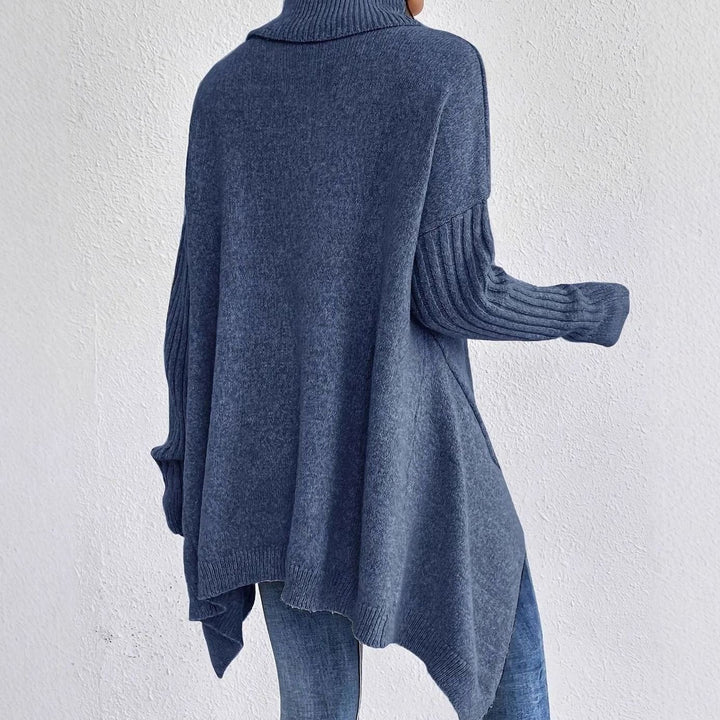 Jacqueline | Graceful Oversized Turtleneck Longline Knit Sweater