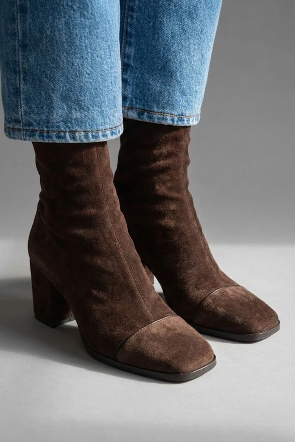 Jacqueline | Sophisticated Cap Toe Block Heel Ankle Boots
