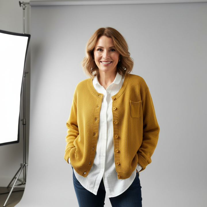 Jacqueline | Stylish Button Front Knit Cardigan Sweater