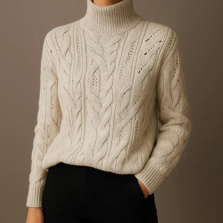 Janet | Stylish Cable Knit Turtleneck Sweater