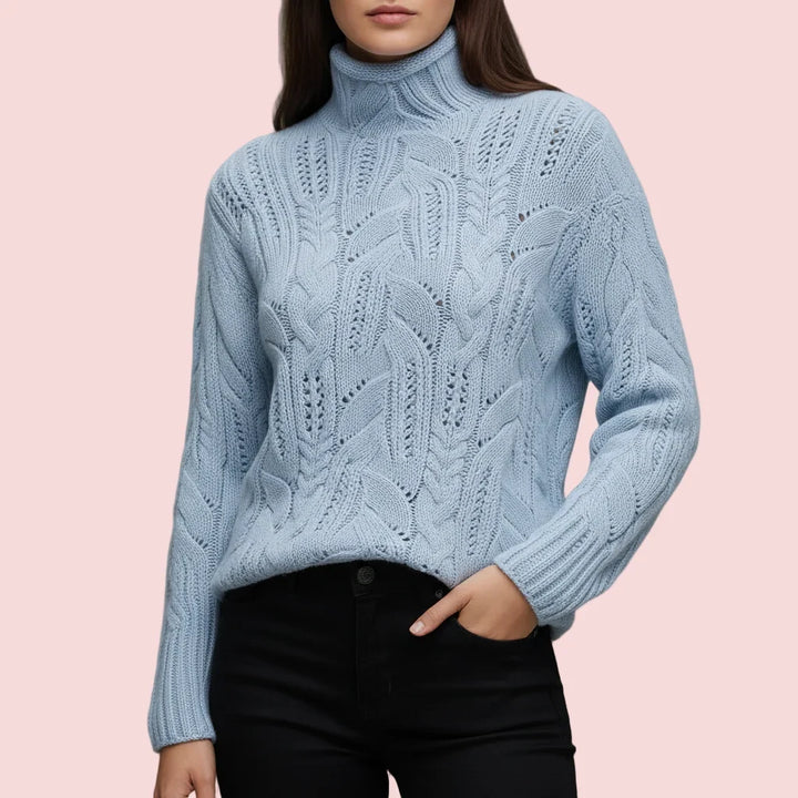Janet | Stylish Cable Knit Turtleneck Sweater