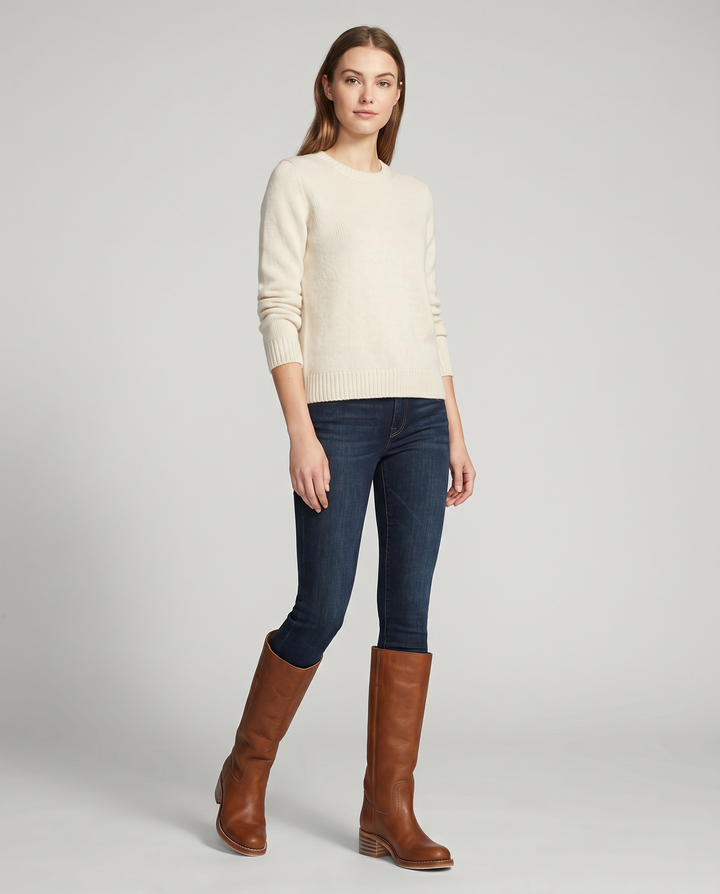 Jean | Polished Square Toe Knee High Riding Boots