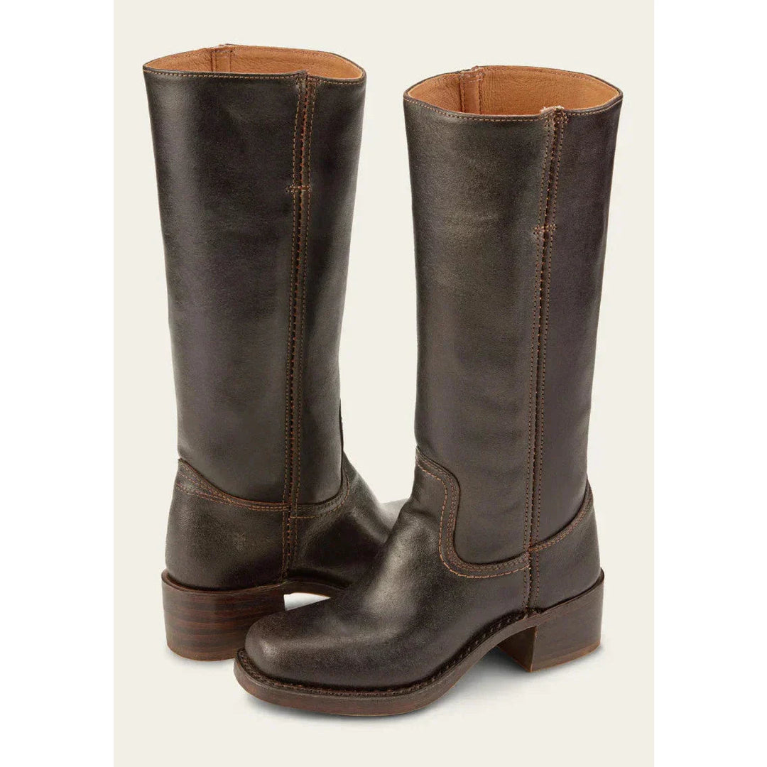 Jean | Polished Square Toe Knee High Riding Boots
