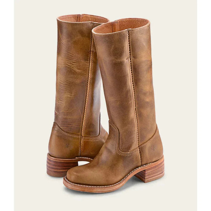 Jean | Polished Square Toe Knee High Riding Boots