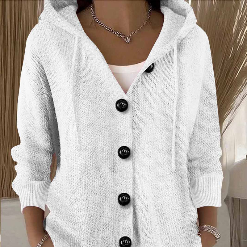 Jean | Timeless Hooded Button-Front Knit Cardigan