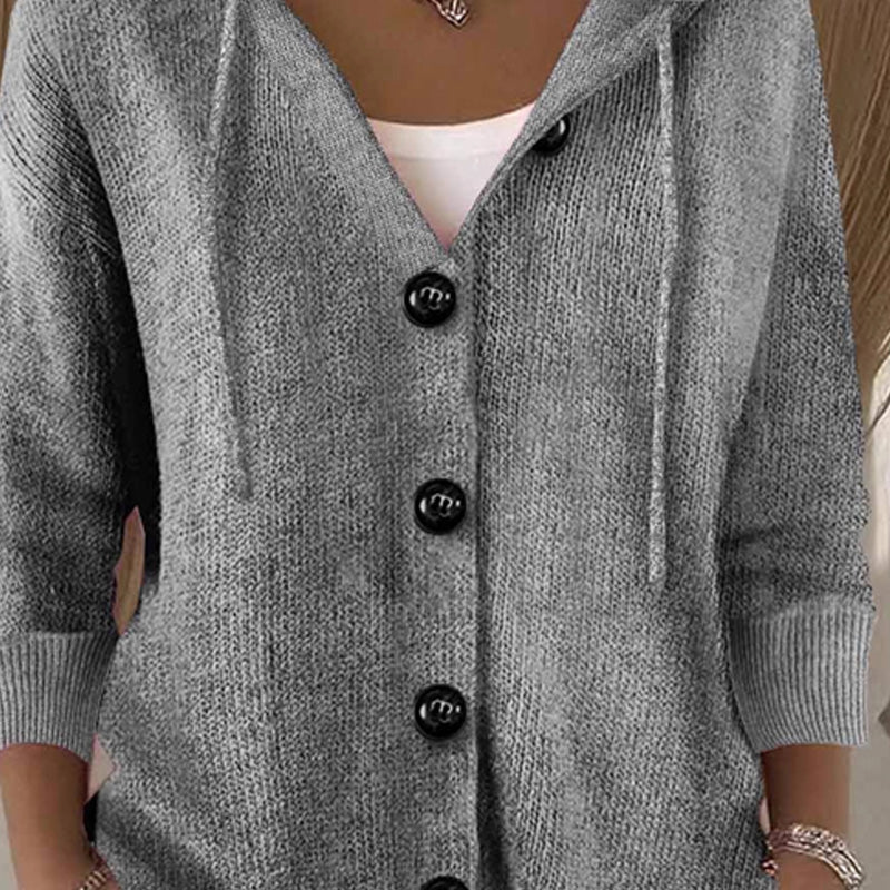 Jean | Timeless Hooded Button-Front Knit Cardigan