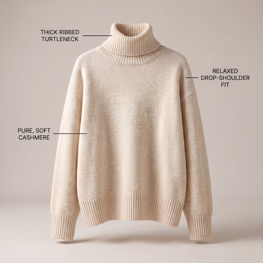 Joan | Effortless Ribbed Turtleneck Knit Sweater