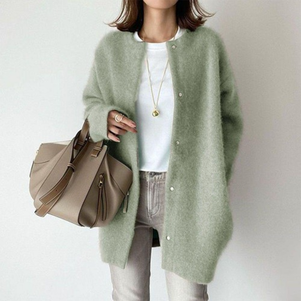 Josefine | Sofistikeret Oversized Cardigan Dame med Lommer
