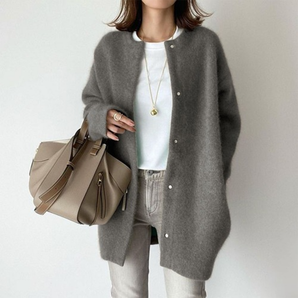 Josefine | Sofistikeret Oversized Cardigan Dame med Lommer