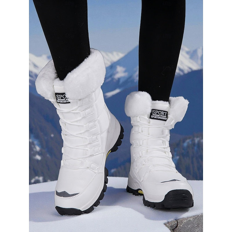 Joyce | Classic Fur-Trim Lace-Up Winter Boots
