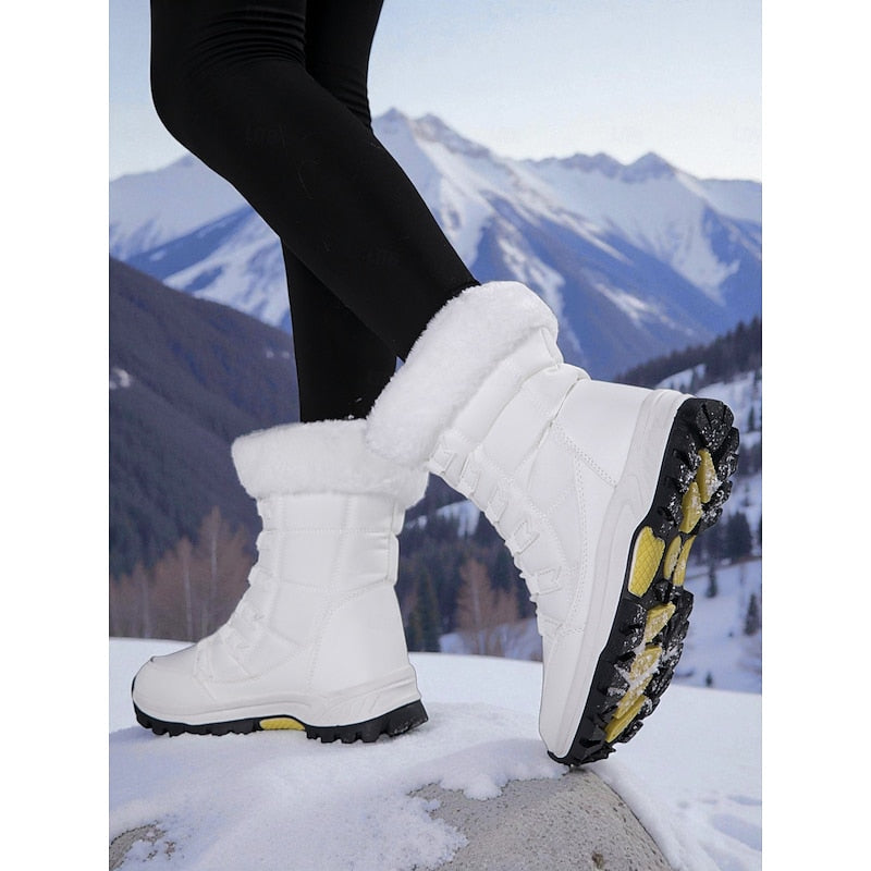 Joyce | Classic Fur-Trim Lace-Up Winter Boots
