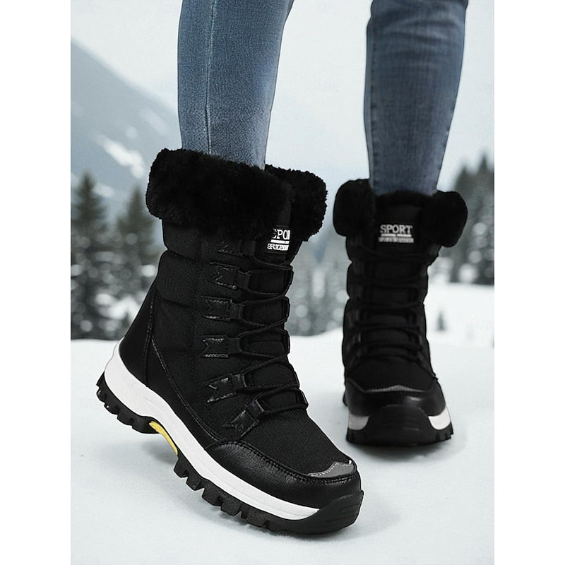 Joyce | Classic Fur-Trim Lace-Up Winter Boots