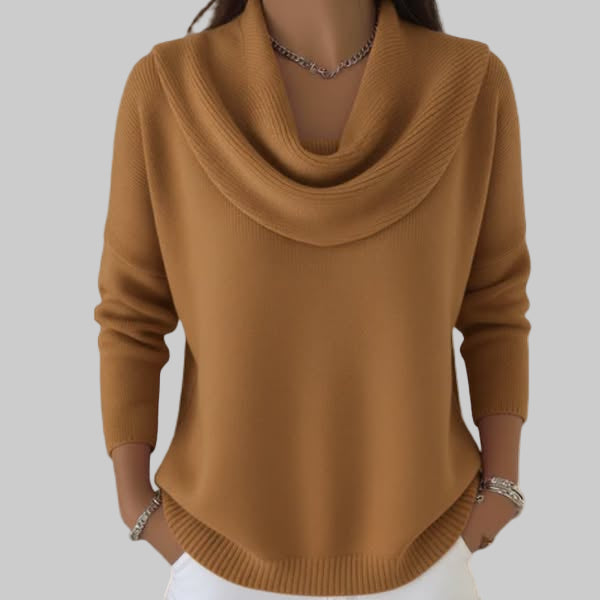 Joyce | Polished Cowl Neck Relaxed Fit Knit Sweater