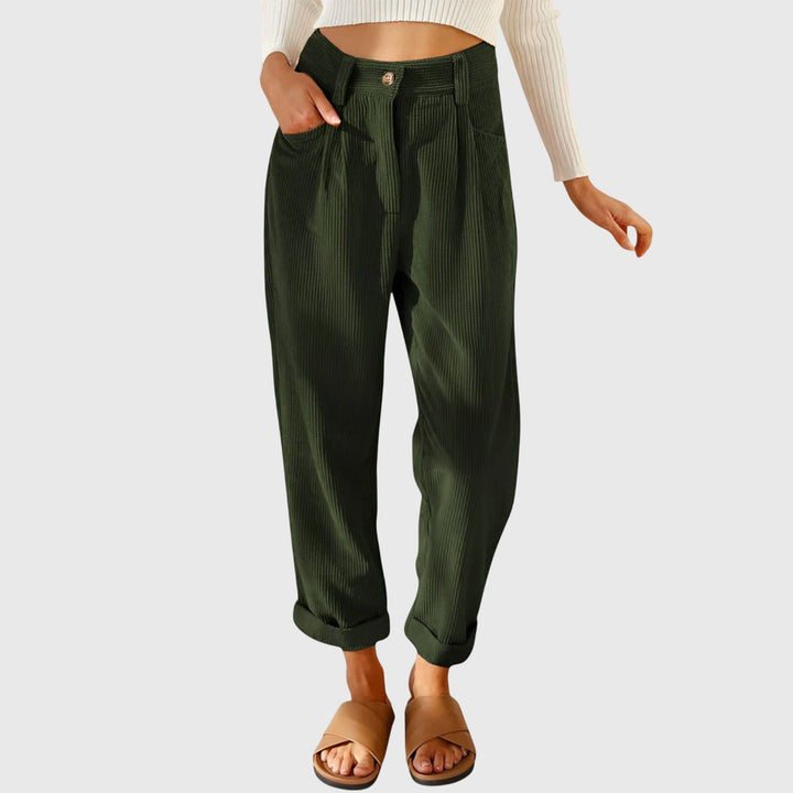 Joyce | Timeless High Waisted Ribbed Tapered Winter Pants
