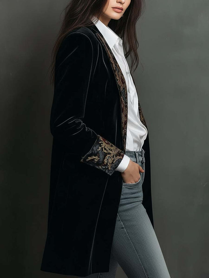 Judith | Chic Baroque Print Tailored Longline Blazer