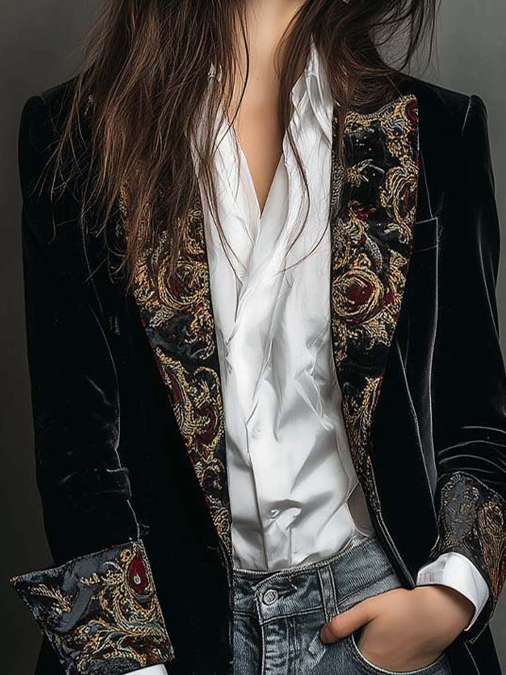 Judith | Chic Baroque Print Tailored Longline Blazer