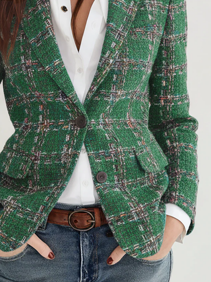 Judy | Classic Tailored Vintage Plaid Blazer