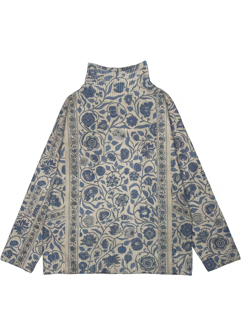 Julia | Refined Floral Oversized Turtleneck Sweater